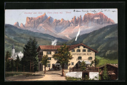 Cartolina Tiers, Gasthof Zur Rose Mit Alpenpanorama  - Autres & Non Classés