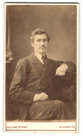 Photo William Brown, Gloucester, 123 Southgate St., Portrait Charmanter Mann Im Eleganten Anzug  - Personnes Anonymes