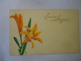 ITALY POSTCARDS GREETING ORCHIDS  1955 STAMPS  FREE AND COMBINED   SHIPPING FOR MORE ITEMS - Other & Unclassified