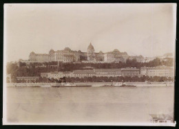 Fotografie Brück & Sohn Meissen, Ansicht Budapest, Raddampfer Torontal Vor Der Stadt Mit Der Königlichen Burg  - Lieux