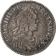 France, Louis XIV, 1/12 Ecu à La Mèche Courte, 1644, Paris, Argent, TB+ - 1643-1715 Ludwig XIV.