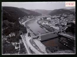 Fotografie Brück & Sohn Meissen, Ansicht Tetschen, Blick Auf Tetschen Von Der Schäferwand Mit Frachthafen  - Lieux