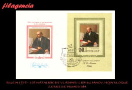 RUSIA SPD-FDC. 1978-11 108 NATALICIO DE VLADIMIR ILICH ULIANOV. LENIN. HOJA BLOQUE - FDC