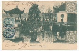 CPA - CHINE - Chinese Country View - Affr 5c Blanc X2 Cad Shang-Hai Chine 26/5/1906 - Chine