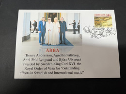 2-6-2024 (7) ABBA Awarded The "Royal Order Of Vasa" By Sweden King Carl XVI (OZ Stamp) - Maladies