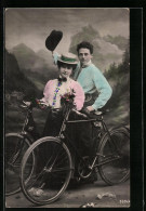 AK Cyclistenpaar Mit Fahrrädern  - Other & Unclassified