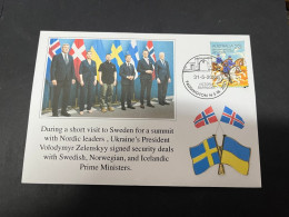 2-6-2024 (7) Ukraine President Zelensky Visit To Sweden For Nordic's Leader Conference (OZ Army Stamp) - Militaria