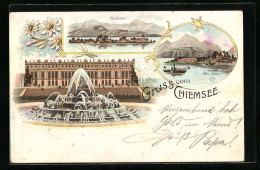 Lithographie Fraueninsel, Gruss Vom Chiemsee, Altes Schloss  - Other & Unclassified
