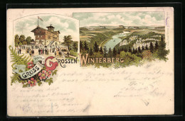 Vorläufer-Lithographie Winterberg, 1895, Hotel Auf Dem Grossen Winterberg, Gesamtansicht  - Autres & Non Classés