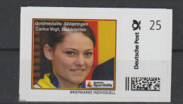 Germany Briefmarke Individuell Deutsche Sporthilfe: Carina Vogt, The First Woman To Win An Olympic Ski Jumping Gold Meda - Winter 2014: Sotchi