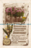 R164026 Greetings. Nothing But Happiness Attend Your Birthday. Flowers. RP. 1931 - Welt