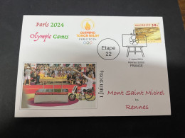 2-6-2024 (7) Paris Olympic Games 2024 - Torch Relay (Etape 22) In Rennes (1-6-2024) With OZ Stamp - Summer 2024: Paris