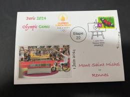 2-6-2024 (7) Paris Olympic Games 2024 - Torch Relay (Etape 22) In Rennes (1-6-2024) With OZ Stamp - Sommer 2024: Paris