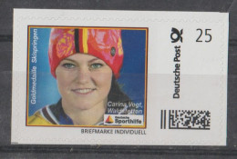 Germany Briefmarke Individuell Deutsche Sporthilfe: Carina Vogt, The First Woman To Win An Olympic Ski Jumping Gold Meda - Winter 2014: Sotchi