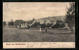 AK Walthersdorf, Neue Schule Von Einer Wiese Aus Gesehen  - Other & Unclassified