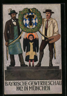 Künstler-AK München, Bayrische Gewerbeschau 1912, Münchner Kindl, Maler Und Brauer  - Tentoonstellingen