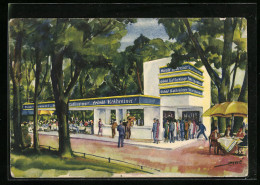 Künstler-AK Dresden, II. Internationale Hygiene-Ausstellung 1930, Kathreinergarten  - Tentoonstellingen