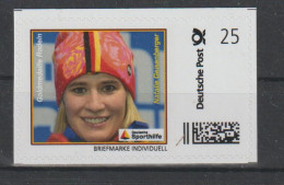 Germany Briefmarke Individuell Deutsche Sporthilfe: Gold Medal Sledge At The World Championship In Latvia 2015: Natalie - Hiver