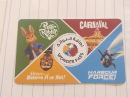 UNITED ARAB EMIRTAS-WONDER PASS-hotal Key Card-(1114)-used Card - Cartes D'hotel