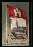 AK Hamburg, Rathaus Und Fahne Mit Stadtwappen  - Mitte