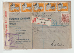 Censored Cover From Switzerland To Australia During WW2 By The Germans In France And Then The Australian (both Label + C - Militaria