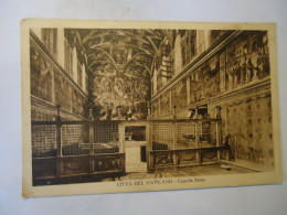 VATICAN   POSTCARDS CAPPELLA SISTINA  POSTMARK ROMA 1930  FREE AND COMBINED   SHIPPING FOR MORE ITEMS - Vatikanstadt