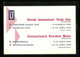 AK Utrecht, Internationale Trade Fair 1959  - Ausstellungen