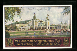 AK Nürnberg, Sängerfest 1912, Festpostkarte Mit Sängerhalle Und Wappen, Ganzsache Bayern  - Postkarten