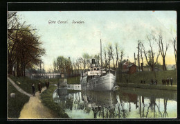 AK Göta Canal, Partie Mit Dampfer  - Suède