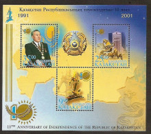 KAZAKHSTAN 2001●10th Anniv Of Independence●Mi Bl 23 MNH - Kasachstan