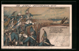 Künstler-AK Kunersdorf, Die Grenadiercompagnie Im Gefecht 1762, Infanterie-Leibregiment Grossherzogin No. 117  - Guerre 1914-18