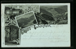 Lithographie Gutenstein, Raimund-Denkmal, Maria Hilf, Klosterthal Und Totalansicht  - Other & Unclassified