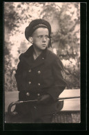 Foto-AK Kleiner Junge In Uniform Mit Matrosen-Mütze, Kinder Kriegspropaganda  - War 1914-18