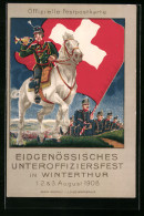 Künstler-AK Winterthur, Eidgenössisches Unteroffiziersfest 1908  - Andere & Zonder Classificatie
