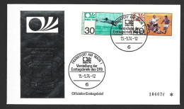 West Germany Soccer World Cup 1974 Set Of 2 On Silver Cacheted FDC For Frankfurt Stadium , Special Postmarks - 1974 – Allemagne Fédérale
