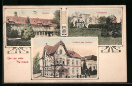 AK Reinbek, Villenpartie, Schloss, Kaiserliches Postamt  - Reinbek