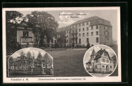 AK Frankfurt-Niederrad, Diakonissenhaus, Eschersheimer Landstrasse 122, Schwesternhaus Gartenseite Und Pfarrhaus  - Frankfurt A. Main
