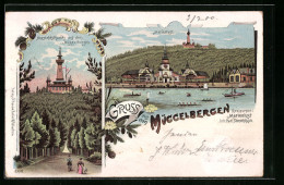 Lithographie Berlin-Köpenick, Restaurant Marienlust Von Carl Streichhan, Aussichtsturm Auf Den Müggelbergen  - Koepenick