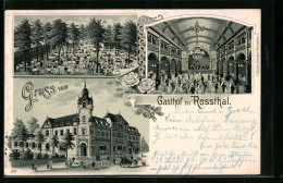 Lithographie Rossthal, Gasthaus Zu Rossthal, Innen- Und Aussenansicht  - Other & Unclassified