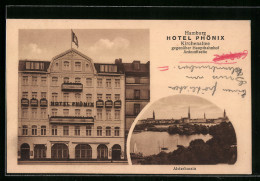 AK Hamburg-St.Georg, Hotel Phönix, Kirchenallee, Alsterbassin  - Mitte