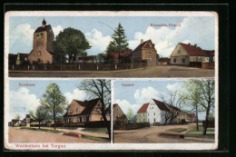 AK Weidenhain Bei Torgau, Gasthof, Kolonialw. Petzold, Forsthaus  - Chasse