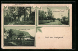 AK Seeligstadt, Schülerinnen-Heim, Dorfstrasse Mit Kirche, Kriegerdenkmal  - Other & Unclassified