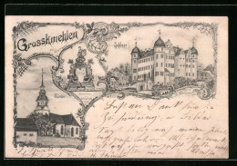 Lithographie Grosskmehlen, Schloss Und Kirche  - Altri & Non Classificati