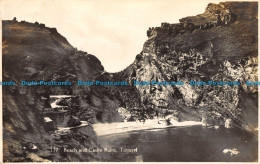 R165317 Beach And Castle Ruins. Tintagel. F. A. Maycock. RP - Monde