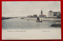 CPA Couleur 1901 - Souvenir De Blankenberghe, L'Entrée Du Port - Blankenberge