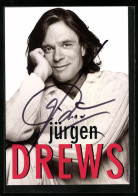 AK Musiker Jürgen Drews Mit Aufgestütztem Kopf, Autograph  - Musique Et Musiciens