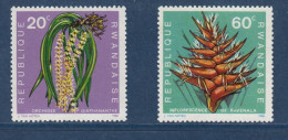 Rwanda, **, Yv 253, 255, Mi 272A, 274A, Orchidée Diaphananthe Fragrantissima, Fleur, Ravenala Madagascariensis, - Nuovi