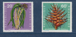 Rwanda, **, Yv 253, 255, Mi 272A, 274A, Orchidée Diaphananthe Fragrantissima, Fleur, Ravenala Madagascariensis, - Andere & Zonder Classificatie