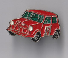 PIN'S THEME VOITURE MINI COOPER  ROUGE   RALLYE N° 18 - Other & Unclassified