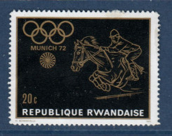 Rwanda, **, Yv 422, Mi 455A, SG 424, Munich 72, équitation, - Unused Stamps